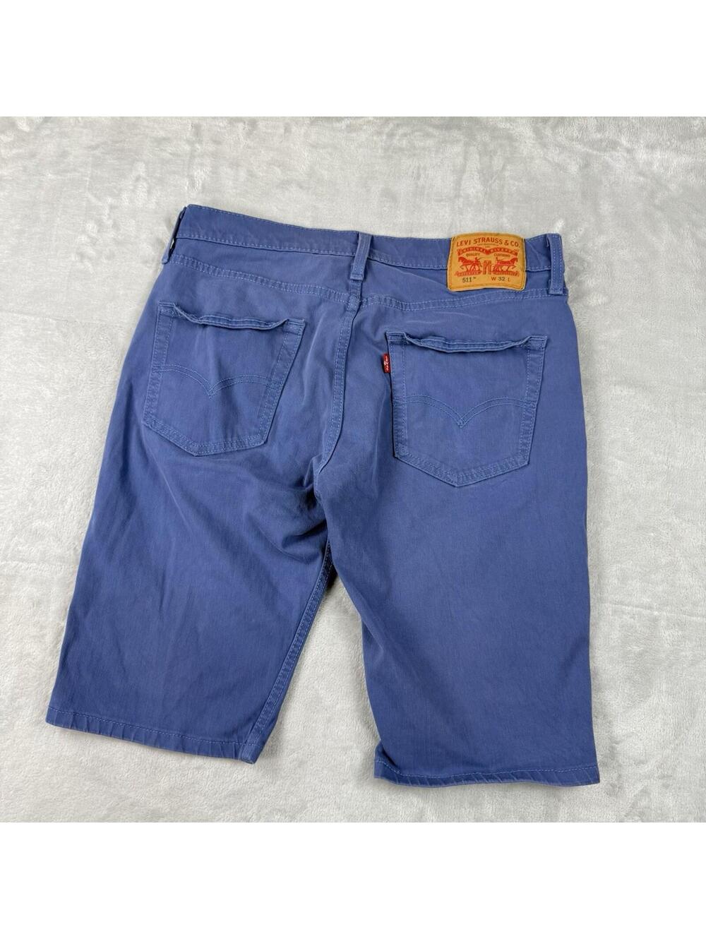 Levi’s 511 Slim Denim Shorts Blue W32 Casual Mens Vintage Style stretch Preppy